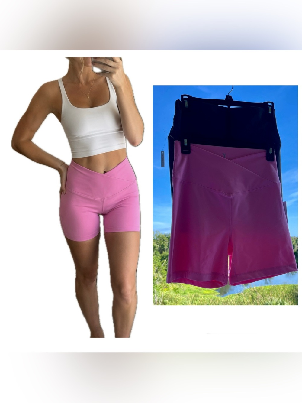 Yogalicious Lux Crossover 5” Shorts – 2 Pack – Size L – NWT